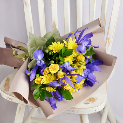 Luminous Lavender Iris Bouquet, Iris and mixed floral bouquet  from America Blooms - Same Day America Delivery.