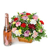 Champagne and flower basket. Same day. America Blooms- America Blooms  delivery