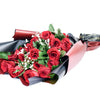 This bouquet includes a selection of deep red roses, baby’s breath, and ruscus gathered in floral wrap with designer ribbon. America Blooms- America Blooms Delivery