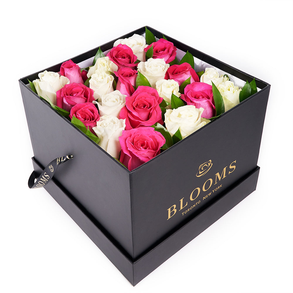 Mother’s Day Red &amp; White Rose Box Gift, Mother’s Day Gifts from America Blooms -  America Delivery.