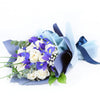 Muted Grace Mixed Floral Bouquet - White Roses and Iris. America Blooms- America Blooms  Delivery