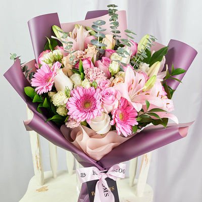Pastel Pink Variety Bouquet, Floral Gifts from America Blooms - America Delivery.
