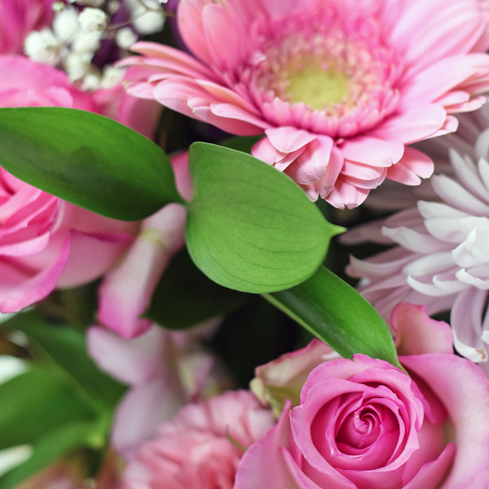 Perfect Pink Mixed Arrangement - Mixed Floral Hat Box Gift - Blooms America Delivery