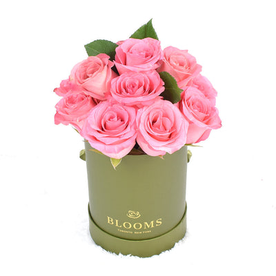 Pink Glow Box Rose Set, Pink Roses Gift, Rose Gift Hat Box, Rose Hat Box, Rose Arrangement, Blooms America Blooms America Delivery