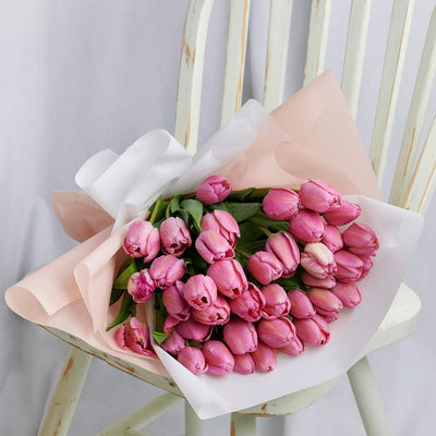 Blooms America Flower Delivery - Blooms America Flower Gifts - Pink Tulip Bouquet