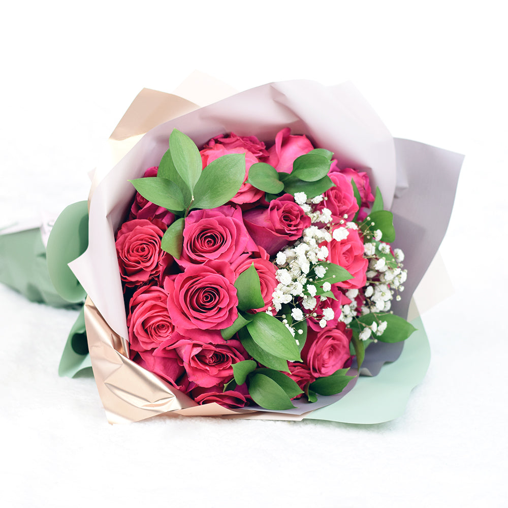 The Pink Passion Rose Bouquet, is the perfect gift for the woman in your life who has a love for all things pink, from America Blooms - America Delivery.