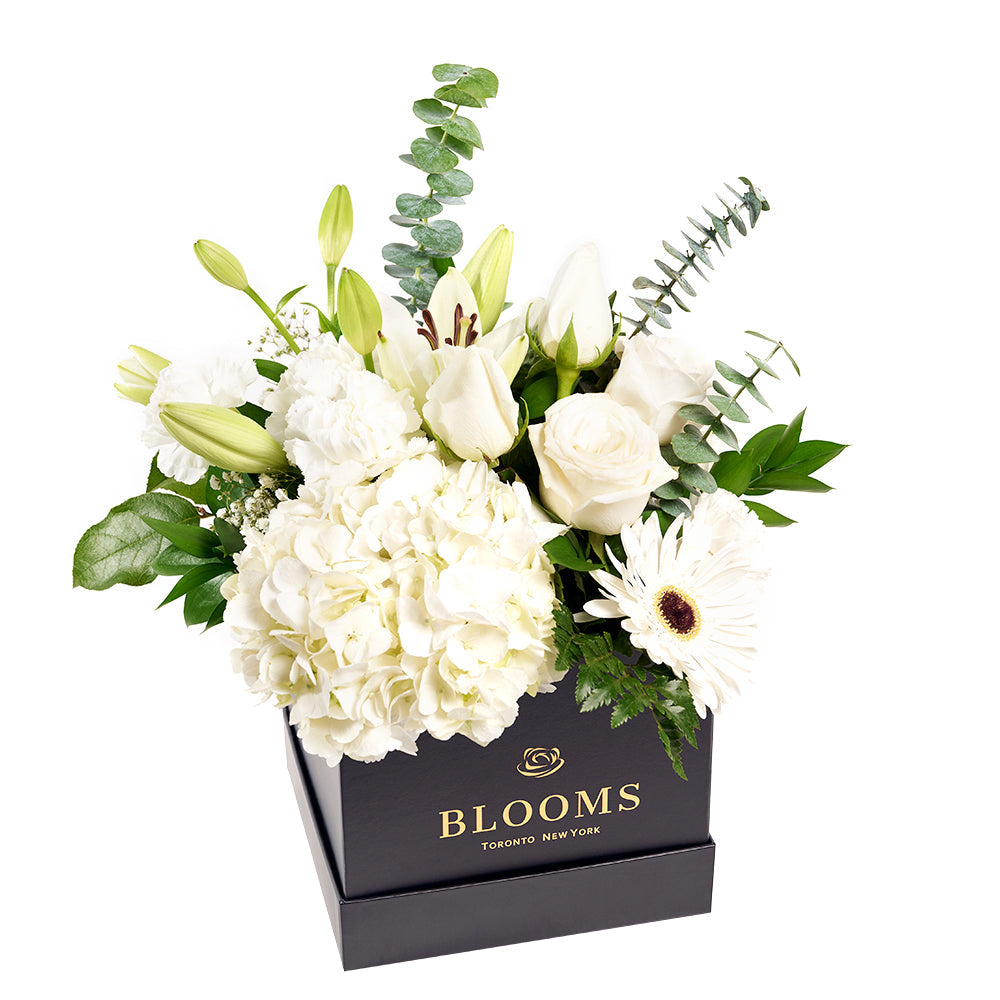 Mixed Floral Hat Box – how the gift is presented