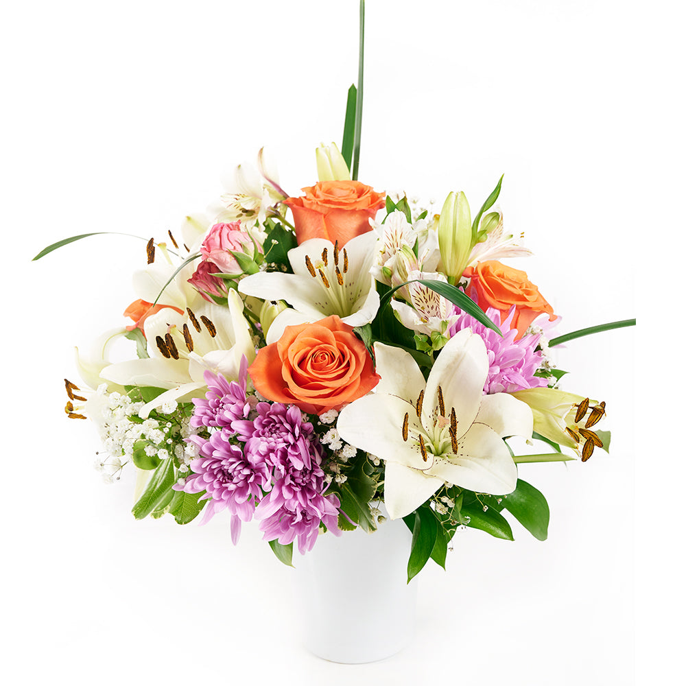 Spring Rose & Lily Arrangement – Floral Gifts –  America Blooms delivery