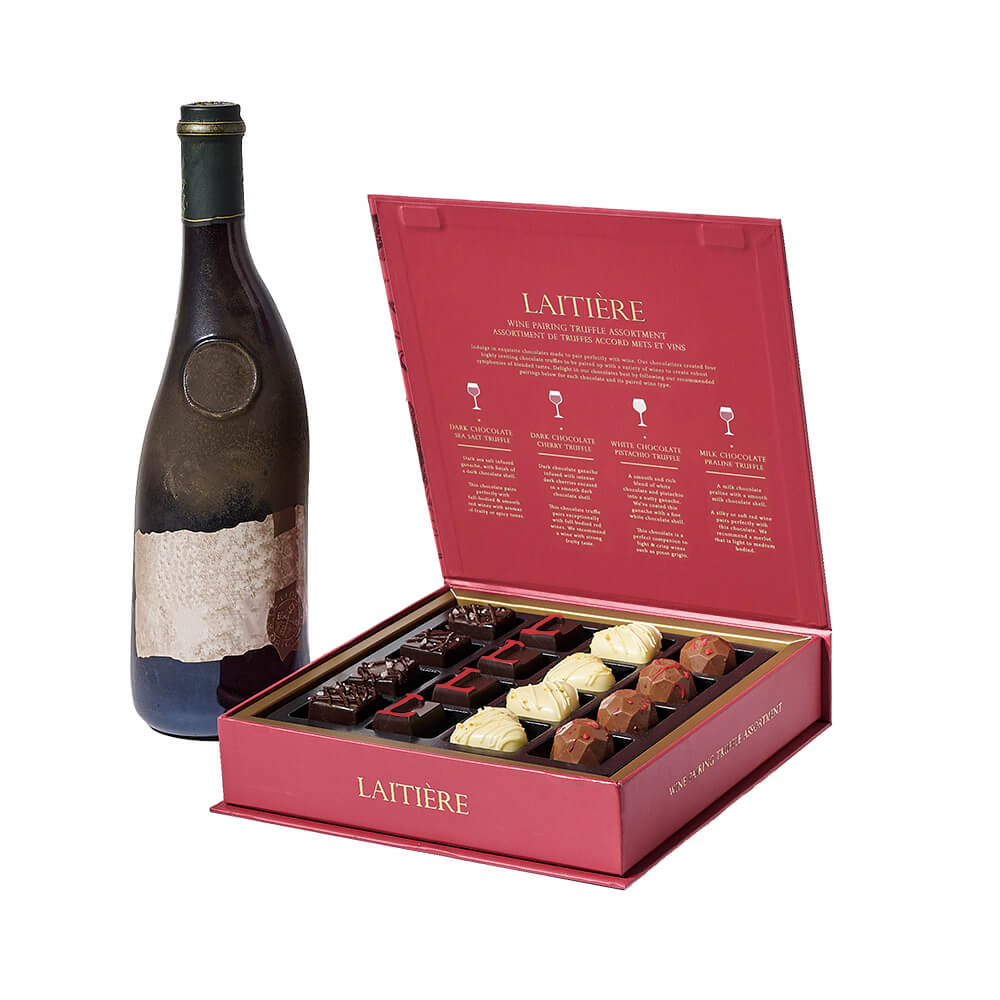 Stunning Wine & Truffle Pairing Gift, wine gift,  wine, chocolate gift, chocolate, gourmet gift, gourmet. America Blooms- America Blooms Delivery