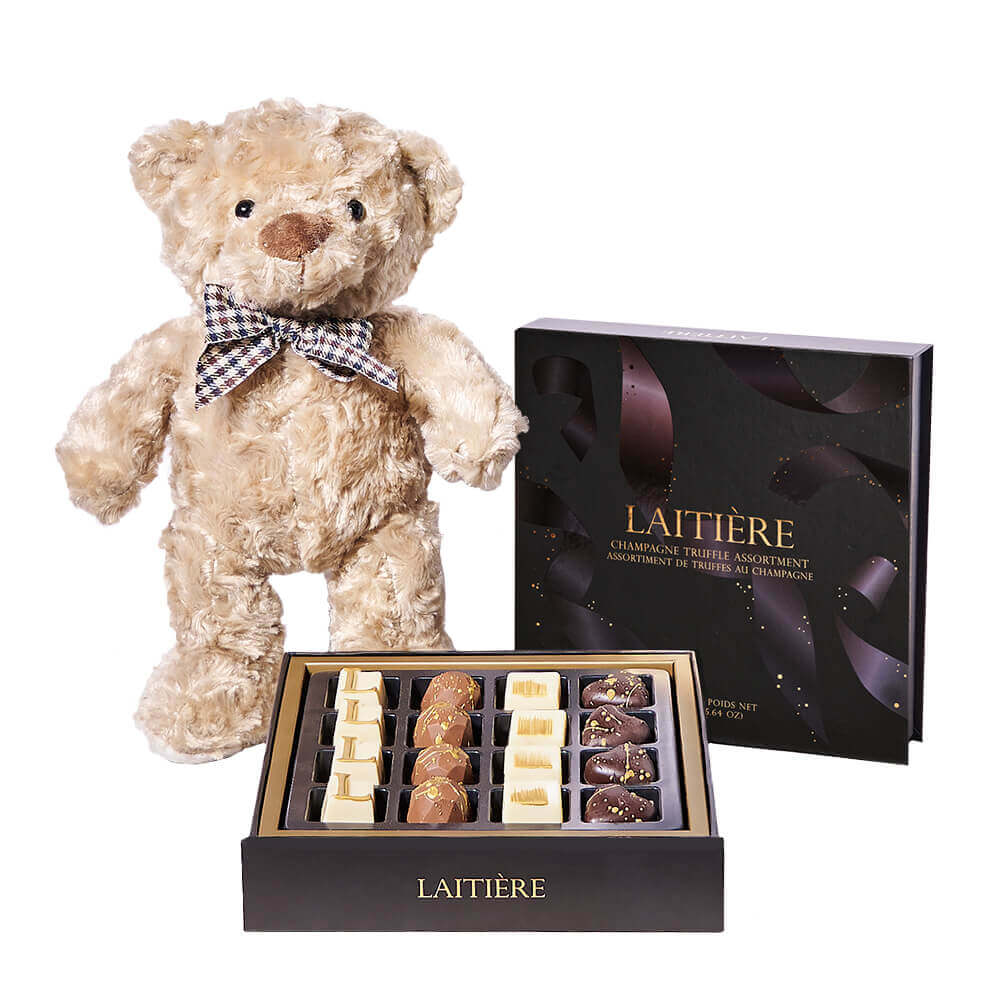 Truffle &amp; Teddy Grad Gift, chocolate gift, chocolate, graduation gift, graduation, plush gift, plush. America Blooms Delivery