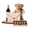 Wine & Teddy Chocolate Gift, wine gift, wine, chocolate gift, chocolate, teddy bear gift, teddy bear. America Blooms delivery